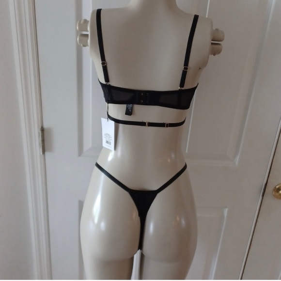 BLUEBELLA Gabriela Balconette Satin Mesh Lace Bra 32C - Picture 9 of 12